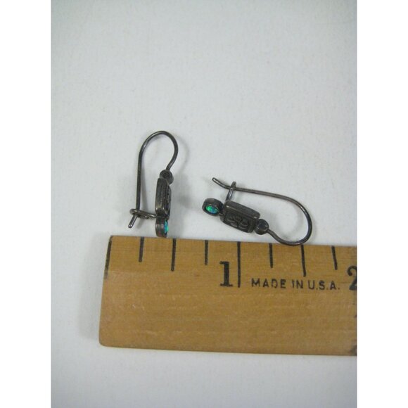 Sisae Vintage Sterling Silver 925 Blue Opal Drop Earrings - Picture 2 of 8